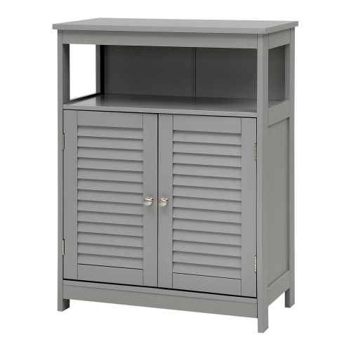 SLICKBLUE  Wood Bathroom Storage Cabinet With Shutter Doors for Towels And Toiletries
