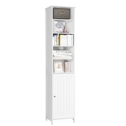 SLICKBLUE  72 Inches Free Standing Tall Floor Bathroom Storage Cabinet-White