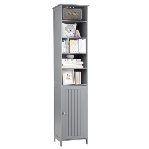 SLICKBLUE  72 Inches Free Standing Tall Floor Bathroom Storage Cabinet-Gray