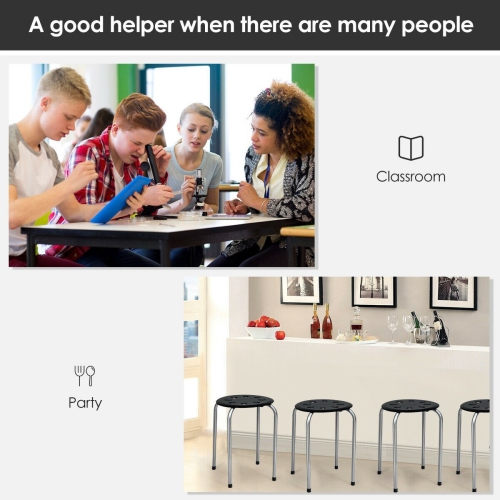 Set of 6 Portable Plastic Stackable Stools – Lightweight Stacking Chairs for Easy Storage