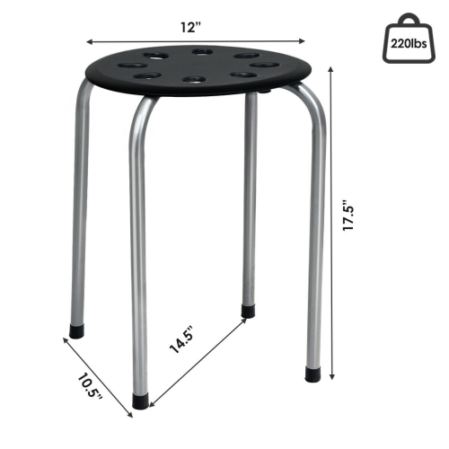 Set of 6 Portable Plastic Stackable Stools – Lightweight Stacking Chairs for Easy Storage