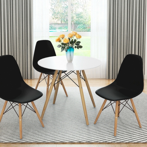 Set of 2 Mid Century Modern Dining Side Chair-Black