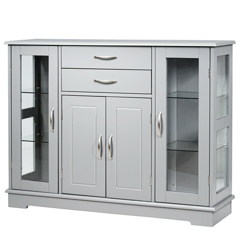 SLICKBLUE  Buffet Server Storage Cabinet-Gray