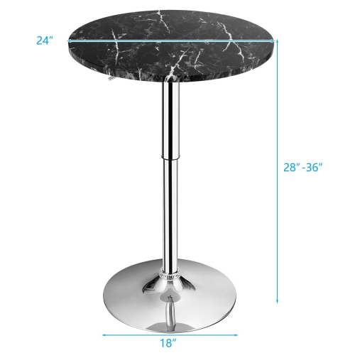 Round Pub Table with Height Adjustable