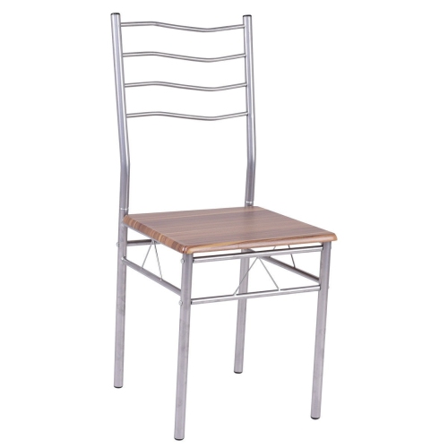 5-Piece Kitchen Dining Set – Wooden Table & 4 Chairs with Sturdy Metal Legs