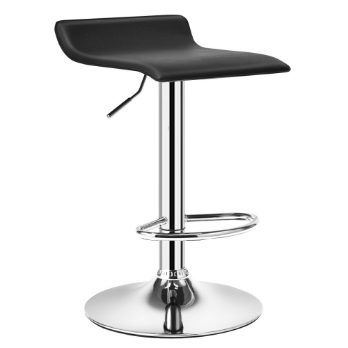 Set of 2 Modern Design Adjustable PU Leather Backless Bar Stools
