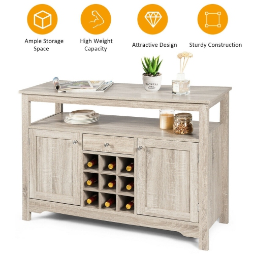 Buffet Server Sideboard Wine Cabinet Console-Gray