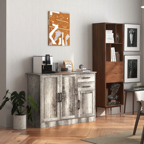 Multi-Functional Buffet Cabinet – Console Table with 2-Door Cabinet and Drawers