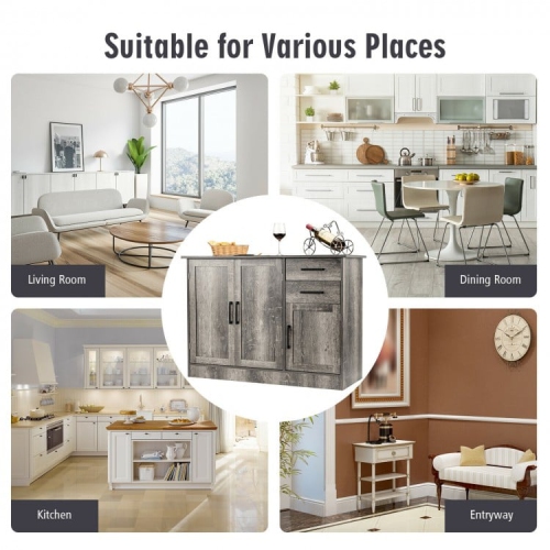 Multi-Functional Buffet Cabinet – Console Table with 2-Door Cabinet and Drawers