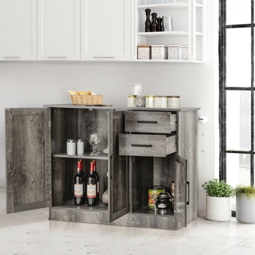 Multi-Functional Buffet Cabinet – Console Table with 2-Door Cabinet and Drawers