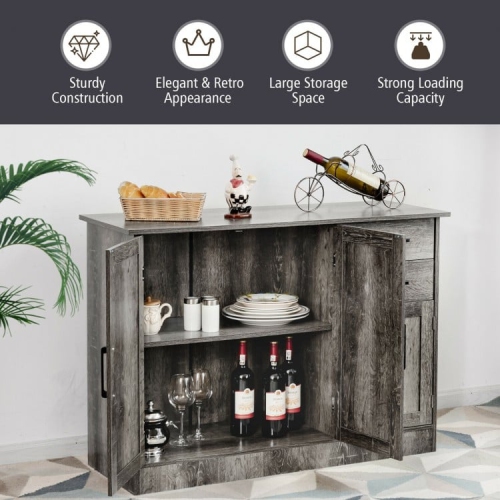 Multi-Functional Buffet Cabinet – Console Table with 2-Door Cabinet and Drawers