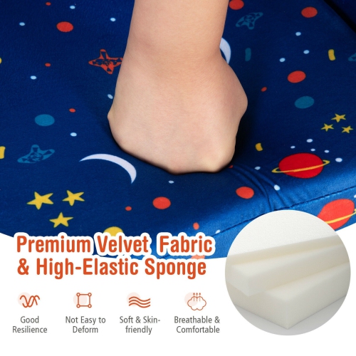 2-in-1 Kids Sofa with Velvet Fabric for Playroom or Bedroom