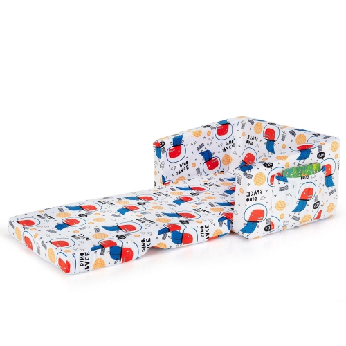 2-in-1 Kids Sofa with Velvet Fabric for Playroom or Bedroom