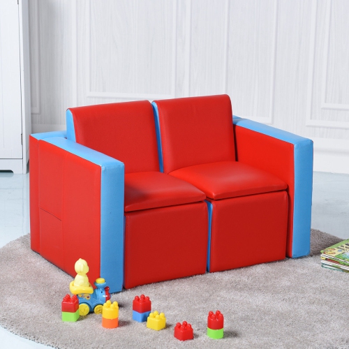 Children’s Convertible Sofa Set – Play Couch, Table & Chair Combo for Kids Room
