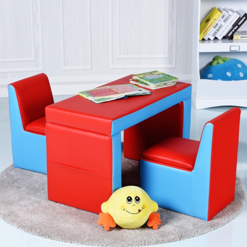 Children’s Convertible Sofa Set – Play Couch, Table & Chair Combo for Kids Room