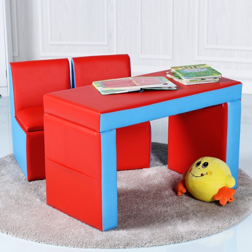 Children’s Convertible Sofa Set – Play Couch, Table & Chair Combo for Kids Room