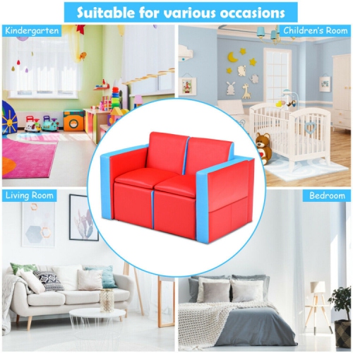 Children’s Convertible Sofa Set – Play Couch, Table & Chair Combo for Kids Room