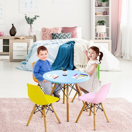 Ensemble coloré de 5 pièces pour enfants avec 4 chaises sans accoudoir