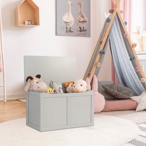 Coffre à jouets en bois pour enfants – Boîte de rangement avec charnières de sécurité et couvercle à fermeture amortie