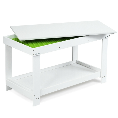 Table de jeu multifonctionnelle en bois massif pour enfants - Blanc
