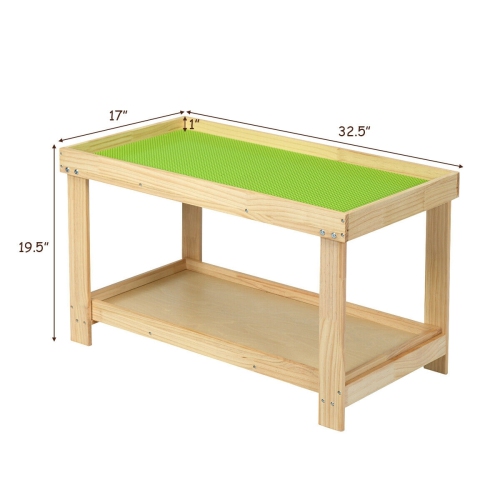 Table de jeu multifonctionnelle en bois massif pour enfants - naturel