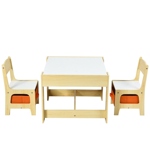 SLICKBLUE  Kids Table And Chair Set With Storage Boxes, Blackboard, And Whiteboard Surface
