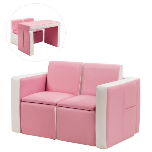 Children’s Convertible Sofa Set – Play Couch, Table & Chair Combo for Kids Room