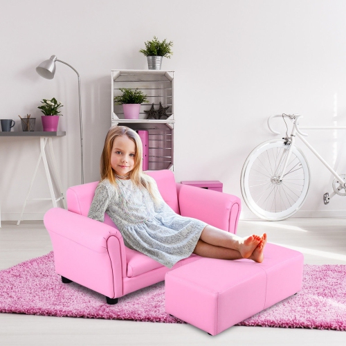 Canapé-salon double pour enfants avec pouf – Canapé 2 places pour tout-petits et enfants