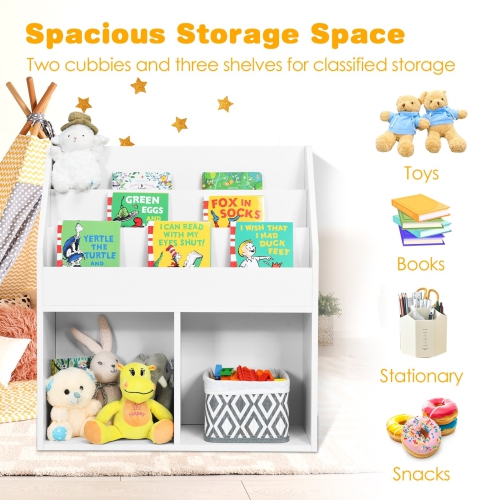 Bibliothèque en bois pour enfants avec armoire de rangement pour jouets et organisateur pour salle de jeu