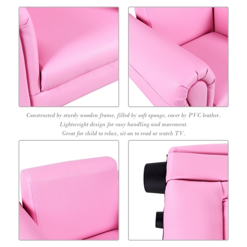 Mini canapé pour enfant avec pouf – Canapé pour jeune enfant à accoudoir simple pour chambre ou salle de jeu