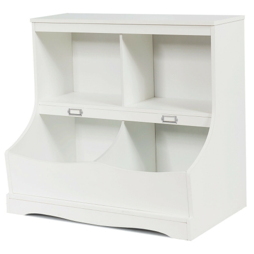 Bibliothèque multifonctionnelle pour armoire de plancher pour enfants - Blanc