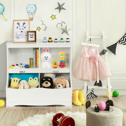 Bibliothèque multifonctionnelle pour armoire de plancher pour enfants - Blanc