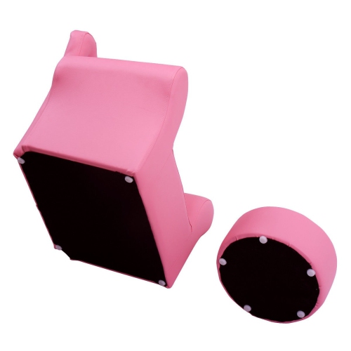 Canapé rembourré pour enfants avec pouf – Décoration diamant et style princesse pour tout-petits