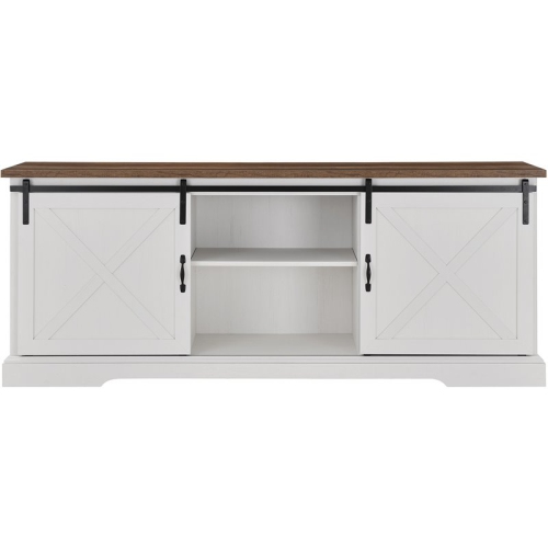PEMBERLY ROW  70" Sliding Barn Door Tv Console In Reclaimed Barnwood