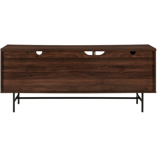 Pemberly Row 60" Modern TV Console with Record Storage in Dark Walnut