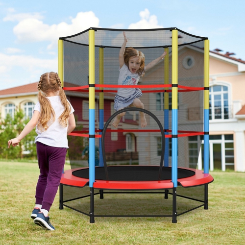 Trampoline de 55 po pour enfants siège sauteur avec filet de sécurité pour enfants