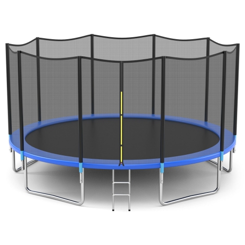 Feet Outdoor Trampoline Bounce Combo with Safety Closure Net Ladder-15 ft