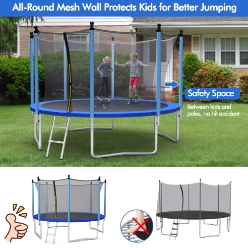 Trampoline d'extérieur avec filet de sécurité – 12 pi