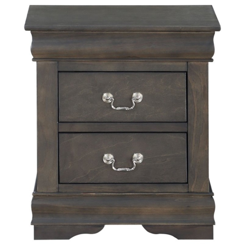 Bowery Hill Contemporary 2 Drawer Nightstand in Dark Gray