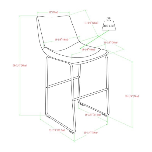 Pemberly Row 30" Industrial Faux Leather Barstools in Gray