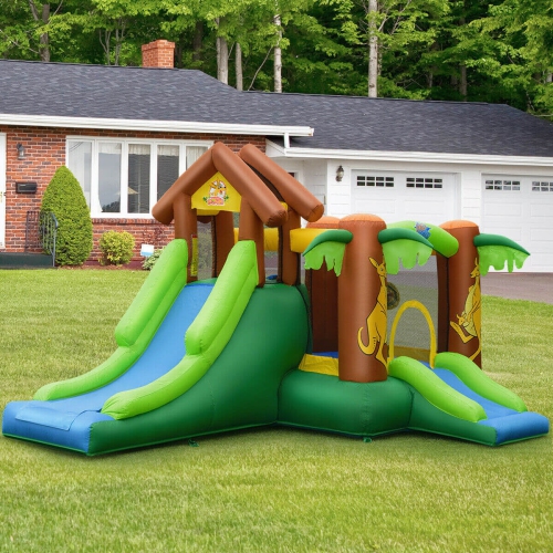 Château gonflable Jungle Bounce House pour enfants avec sac sans ventilateur