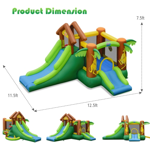 Château gonflable Jungle Bounce House pour enfants avec sac sans ventilateur