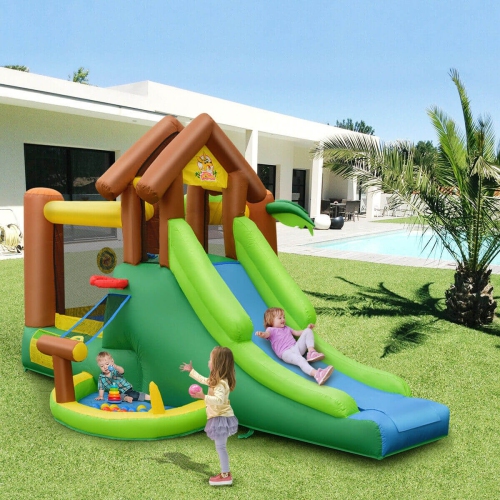 Château gonflable Jungle Bounce House pour enfants avec sac sans ventilateur