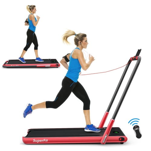 SLICKBLUE  2.25 HP 2-In-1 Folding Walking Pad Treadmill With Remote Control And Led Display
