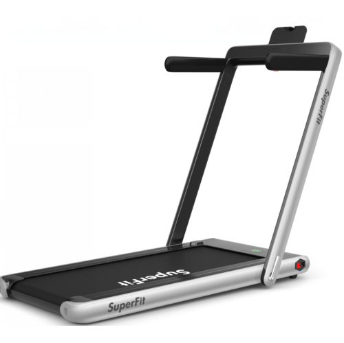 4.75HP 2 In 1 Folding Treadmill with Remote APP Control-Silver