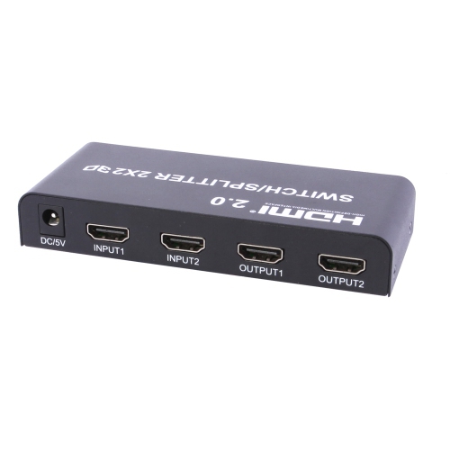 SuperGooDeal 2X2 HDMI Ver 2.0 4K True Matrix Switch Splitter 2 In 2 Out Display W/ Remote