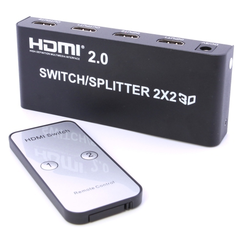 SuperGooDeal 2X2 HDMI Ver 2.0 4K True Matrix Switch Splitter 2 In 2 Out Display W/ Remote