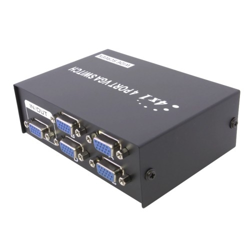SuperGooDeal VGA Switch 4 Port SVGA Monitor Sharing Box 4 In 1 Out LCD Selector