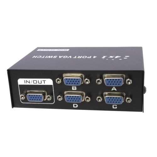 SuperGooDeal VGA Switch 4 Port SVGA Monitor Sharing Box 4 In 1 Out LCD Selector