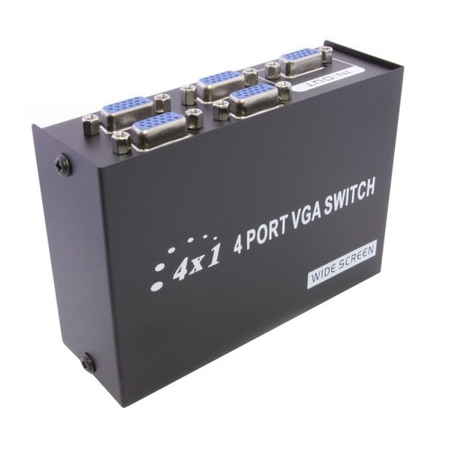 SuperGooDeal VGA Switch 4 Port SVGA Monitor Sharing Box 4 In 1 Out LCD Selector